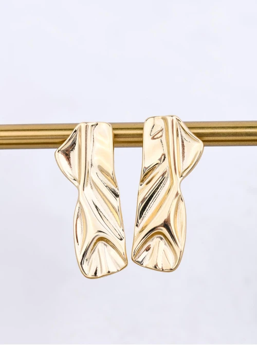 Kolczyki gniecione, stal pozłacana S211978Z00