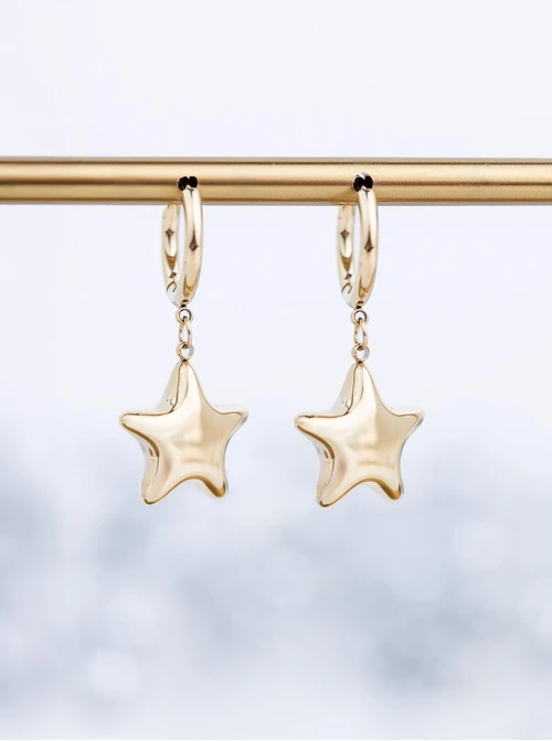 Kolczyki gwiazdki, stal pozłacana S211686Z00
