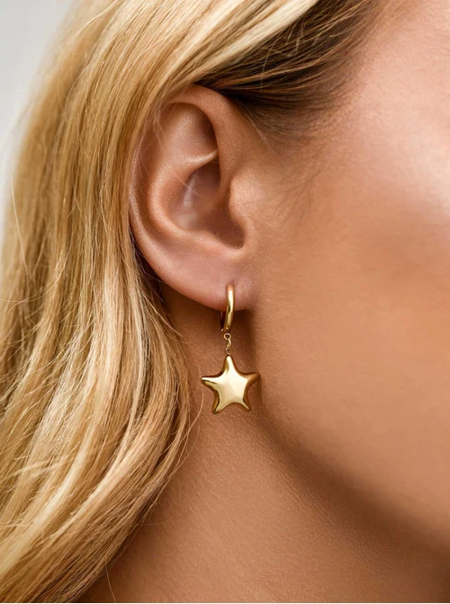 Kolczyki gwiazdki, stal pozłacana S211686Z00