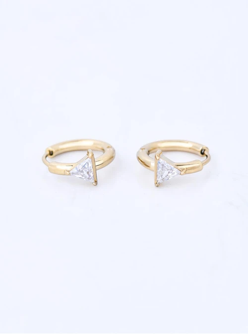 Kolczyki kółeczka, kryształki, stal pozłacana S211346Z00