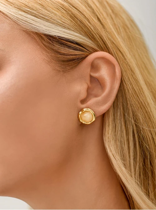 Kolczyki kółeczko, stal pozłacana S211463Z00