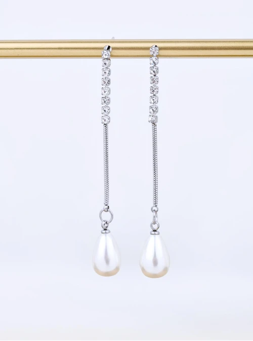 Kolczyki kropelki, kryształki, stal S211655S00