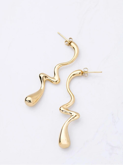 Kolczyki krople, stal pozłacana S211972Z00