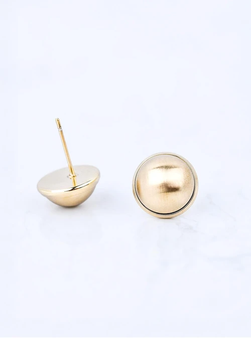 Kolczyki matowe kółeczka, stal pozłacana S211433Z00