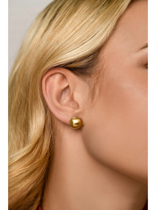 Kolczyki matowe kółeczka, stal pozłacana S211433Z00