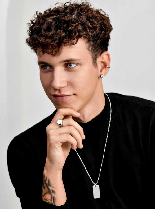 Kolczyki męskie, kryształek, stal  S210524S02