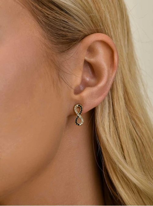 Kolczyki nieskończoność, stal pozłacana S211683Z00