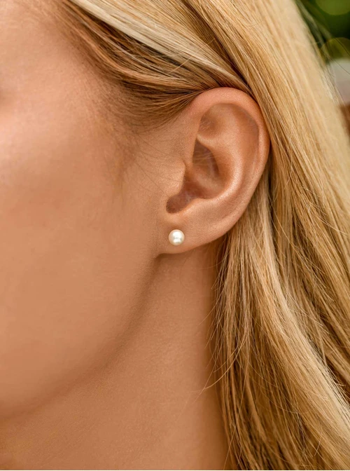 Kolczyki perełki, stal S207505S00