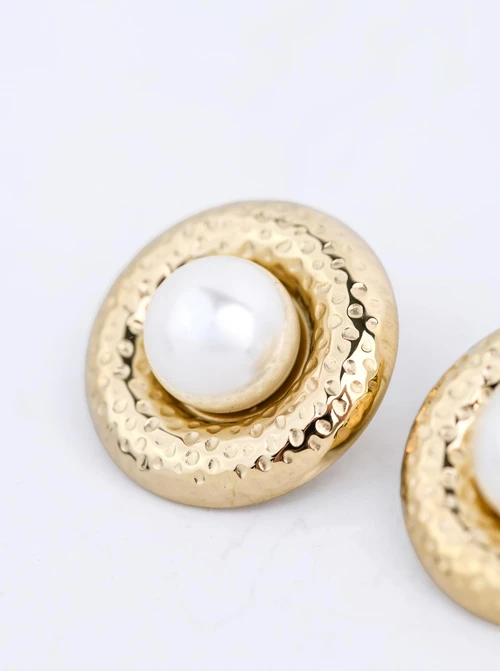 Kolczyki perły, stal pozłacana S211974Z00