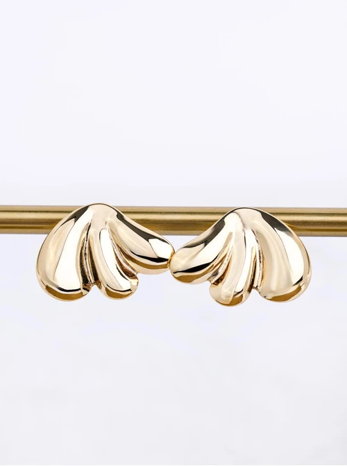 Kolczyki płatki kwiatów, stal pozłacana S211969Z00