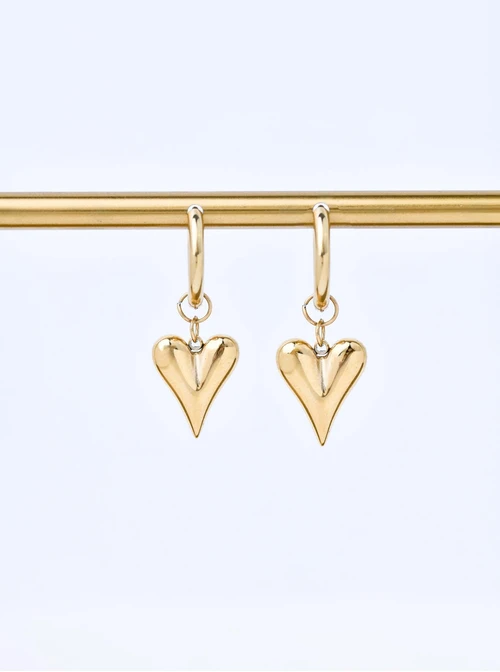 Kolczyki serduszka, stal pozłacana S211608Z00