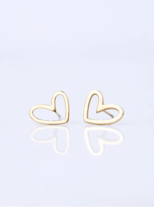 Kolczyki serduszko, stal pozłacana S211622Z00