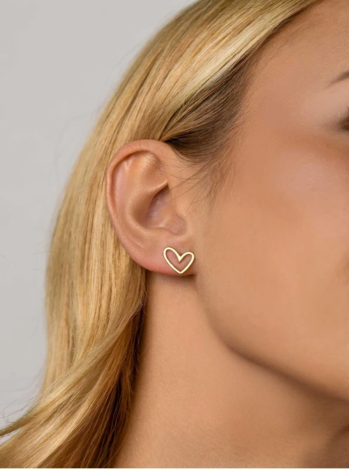 Kolczyki serduszko, stal pozłacana S211622Z00