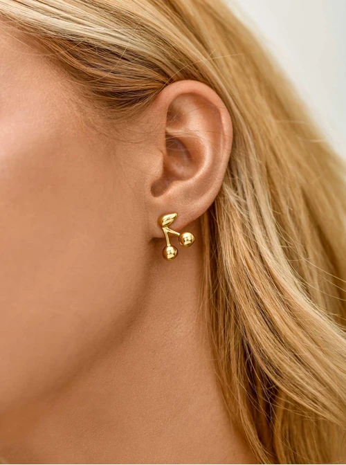 Kolczyki wisienki, stal pozłacana S211774Z00