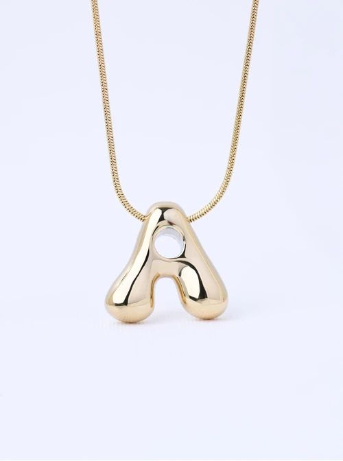 Naszyjnik dmuchana Literka A, stal pozłacana S312123Z00