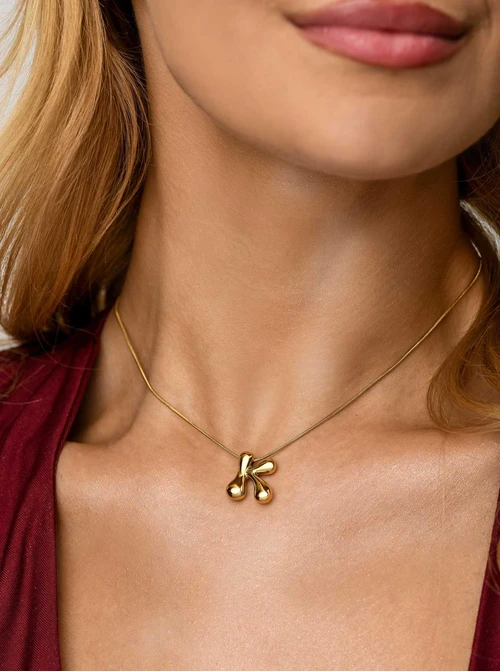 Naszyjnik dmuchana literka K, stal pozłacana S312126Z00