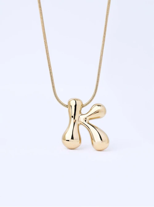 Naszyjnik dmuchana literka K, stal pozłacana S312126Z00