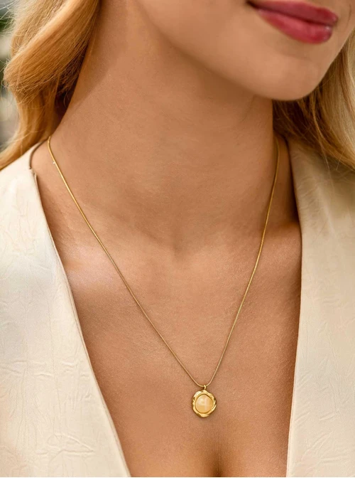 Naszyjnik kółeczko, stal pozłacana S311466Z00