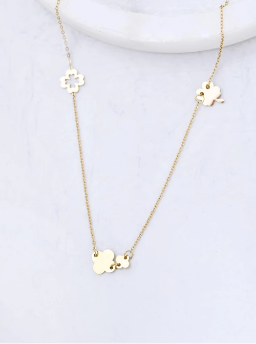 Naszyjnik koniczynki, stal pozłacana S311838Z00