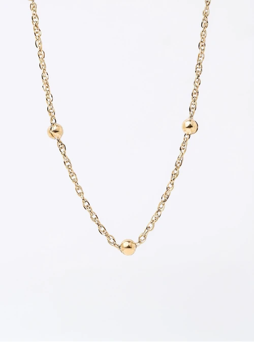 Naszyjnik kuleczki, stal pozłacana S312256Z00