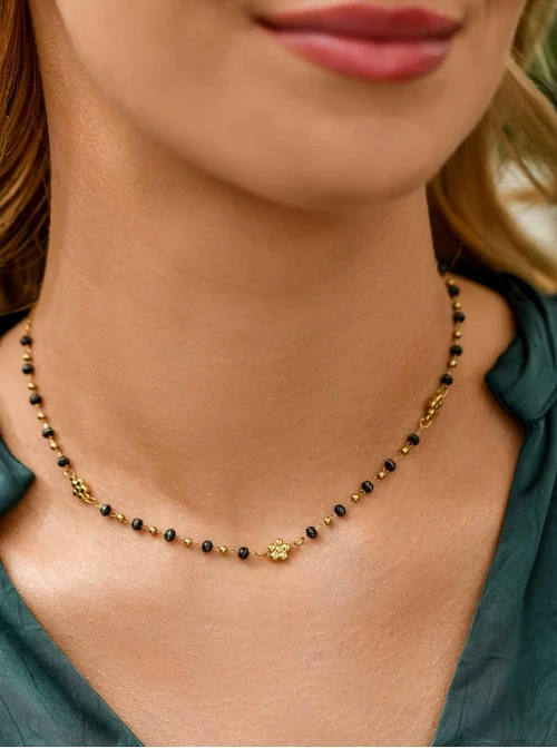 Naszyjnik kwiatuszki, kryształki, stal pozłacana S311802Z01