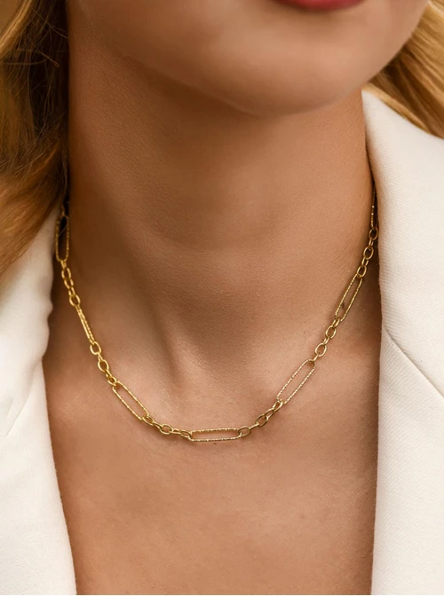 Naszyjnik łańcuch, stal pozłacana S312443Z00