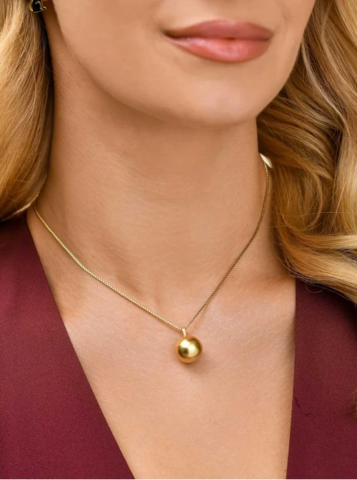 Naszyjnik matowa kulka, stal pozłacana S311725Z00