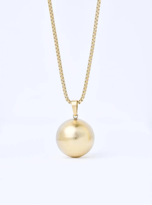 Naszyjnik matowa kulka, stal pozłacana S311725Z00
