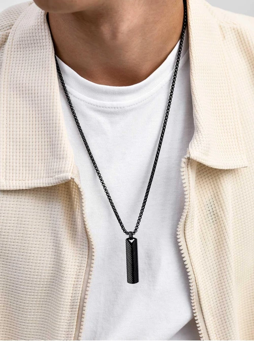 Naszyjnik męski, czarny S311511S01