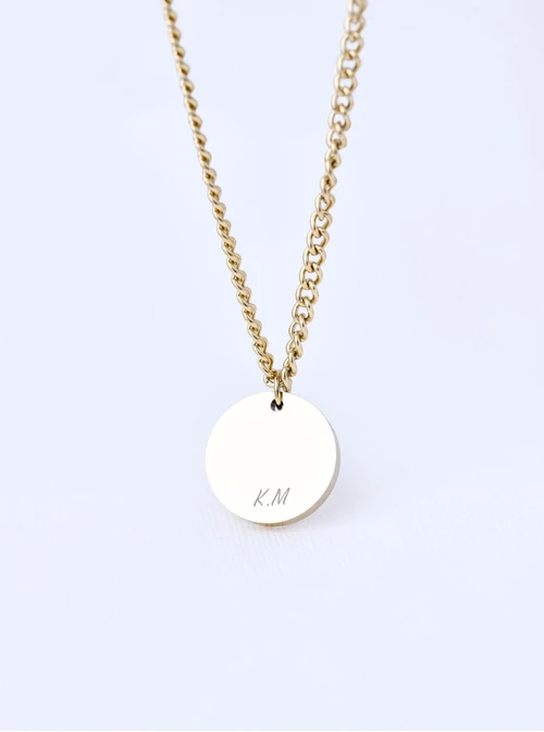 Naszyjnik męski, kółko, stal pozłacana S310492Z00