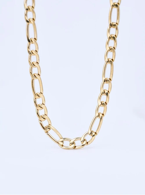 Naszyjnik męski, łańcuch, stal pozłacana S310502Z00