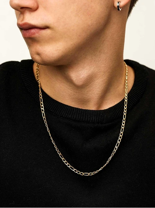 Naszyjnik męski, łańcuch, stal pozłacana S310502Z00