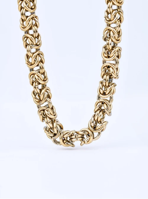 Naszyjnik męski, łańcuch, stal pozłacana S310503Z00