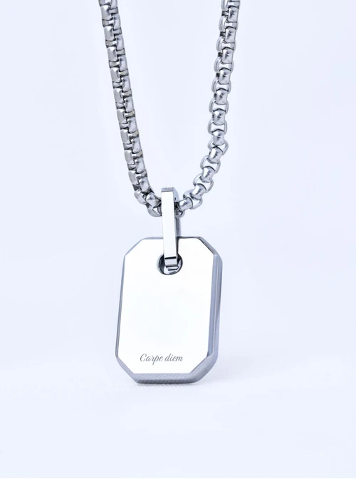 Naszyjnik męski, nieśmiertelnik, gwiazda, stal S311495M00