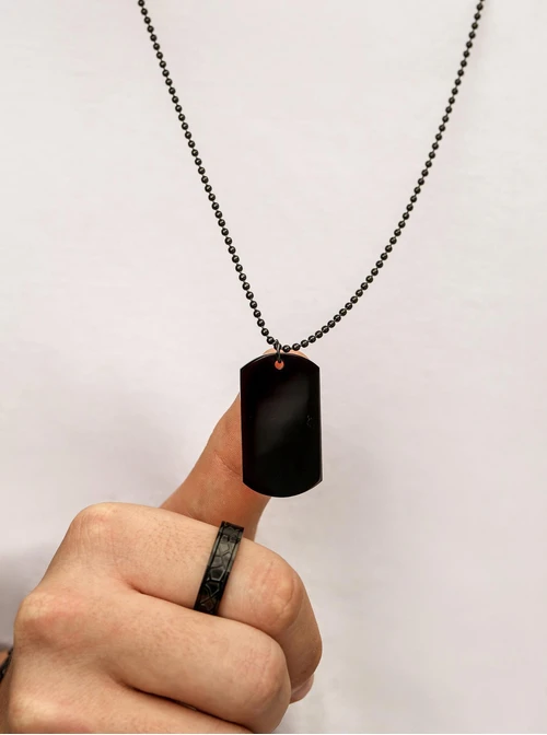 Naszyjnik męski, nieśmiertelnik, stal S310493M01