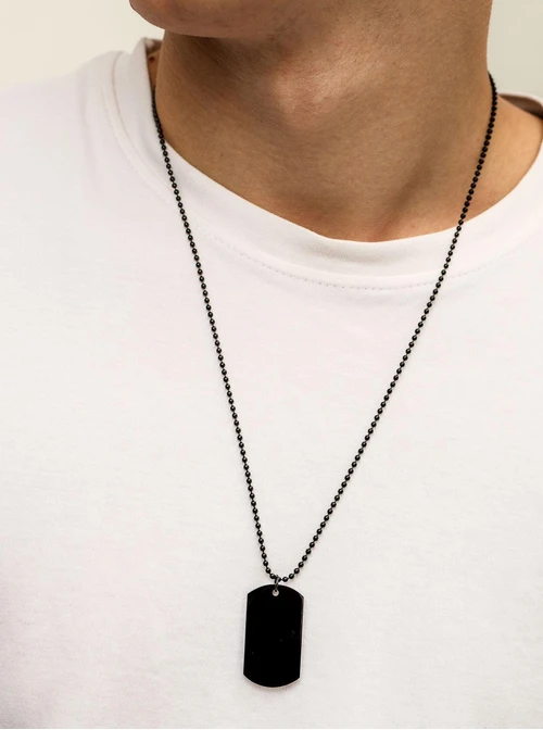 Naszyjnik męski, nieśmiertelnik, stal S310493M01