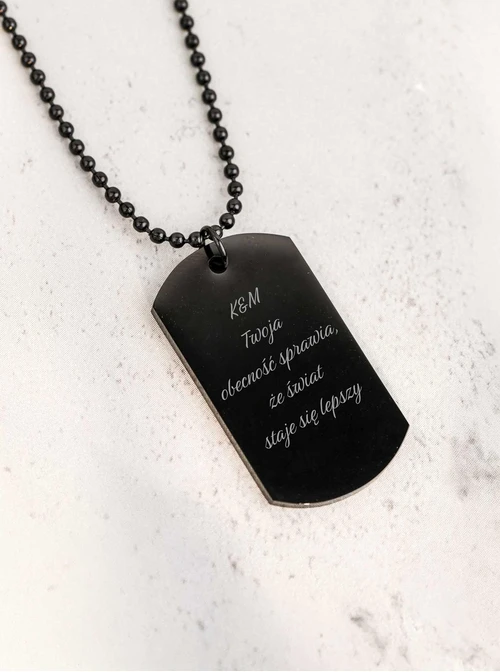 Naszyjnik męski, nieśmiertelnik, stal S310493M01