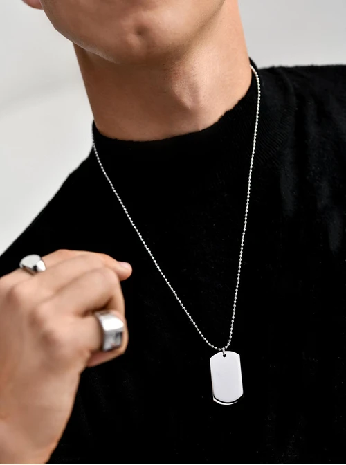 Naszyjnik męski, nieśmiertelnik, stal S310493S00