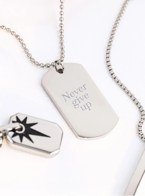 Naszyjnik męski, nieśmiertelnik, stal S310493S00