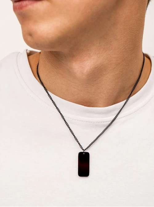 Naszyjnik męski, nieśmiertelnik, stal S310501M01