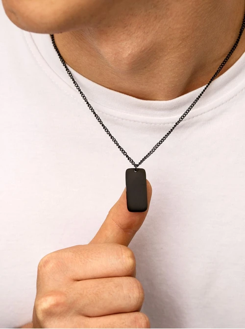 Naszyjnik męski, nieśmiertelnik, stal S310501M01