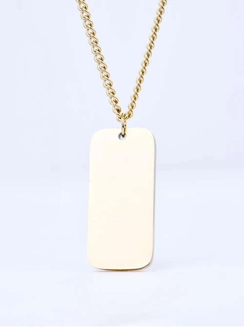 Naszyjnik męski, nieśmiertelnik, stal pozłacana S310501Z00