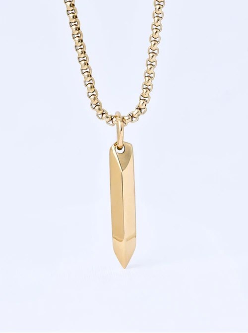 Naszyjnik męski, stal pozłacana S311504Z00