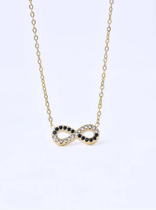 Naszyjnik nieskończoność, stal pozłacana S311684Z00