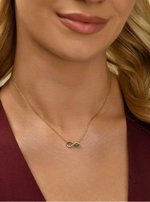 Naszyjnik nieskończoność, stal pozłacana S311684Z00