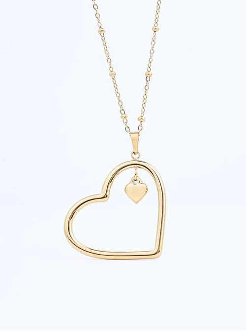 Naszyjnik serca, stal pozłacana S311625Z00
