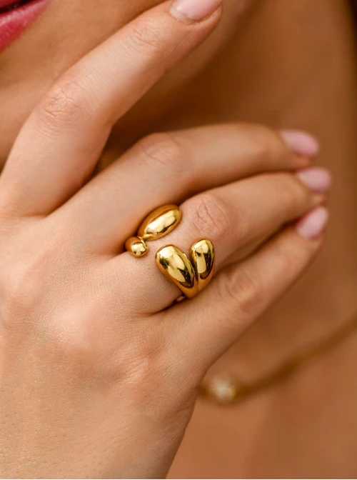 Pierścionek, stal pozłacana S411222Z00