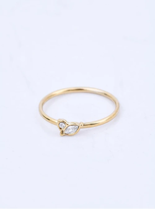 Pierścionek kryształki, stal pozłacana S410658Z00