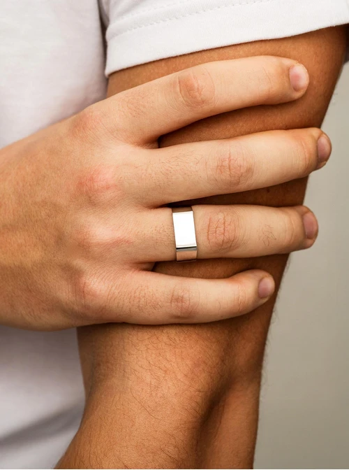 Pierścionek męski, sygnet, stal S411581S00