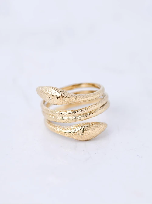 Pierścionek wąż, stal pozłacana S411212Z00